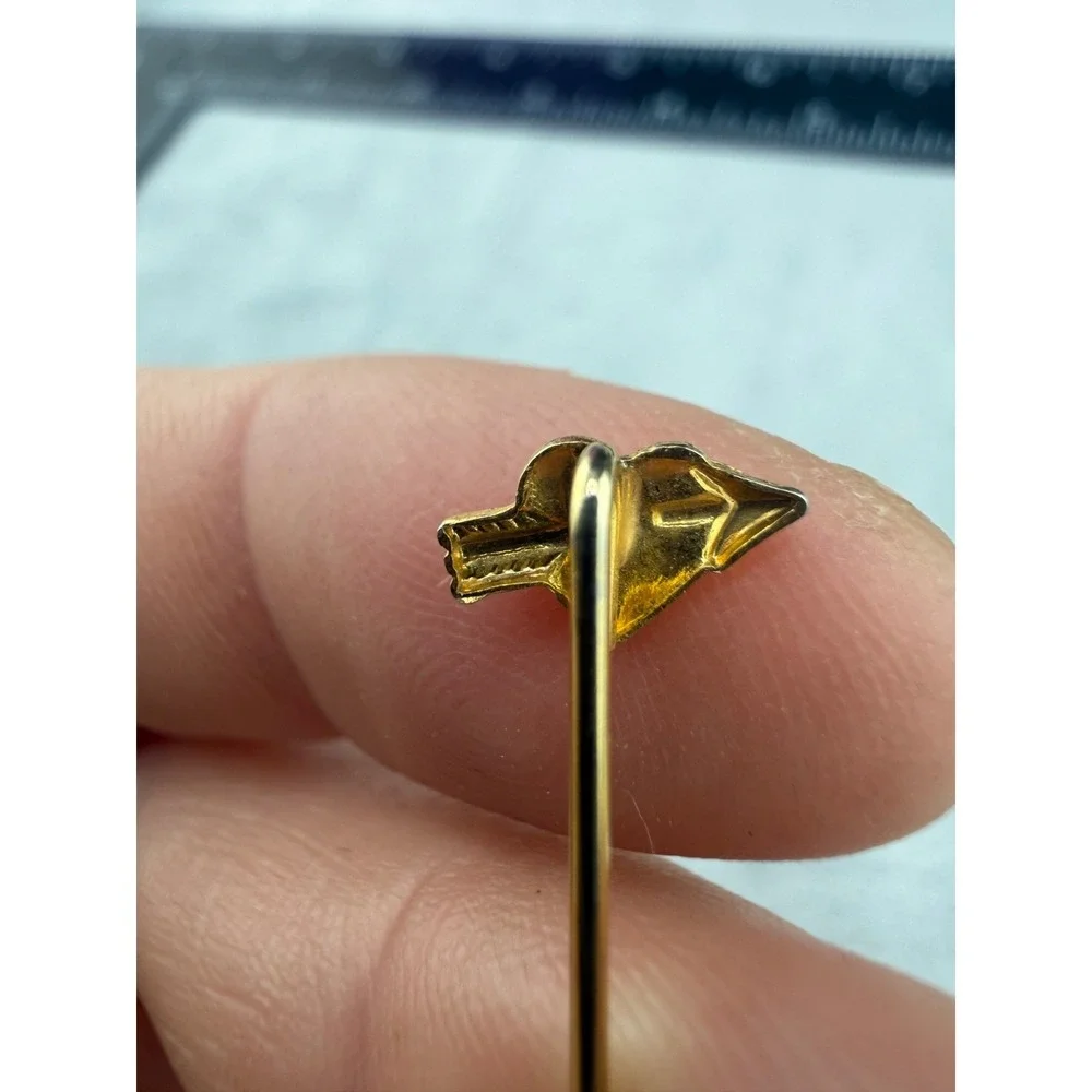Vintage Brooch Lot Hearts Gold Tone Stuck Pin  Mother of Pearl Initial‎